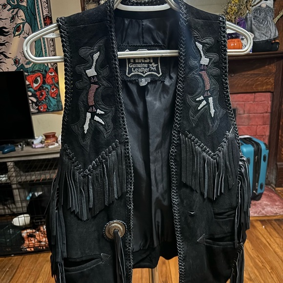 Vintage FIRST brand Leather Vest - Picture 1 of 2